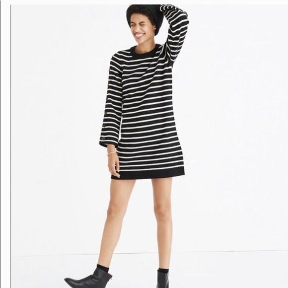 MADEWELL MERINO WOOL STRIPED SWEATER‎ DRESS SZ XXS - Picture 1 of 7